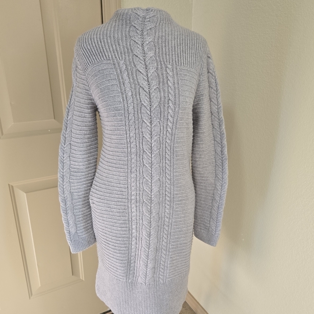 Paul Costelloe wool blend cable knit sweater dress M scandi